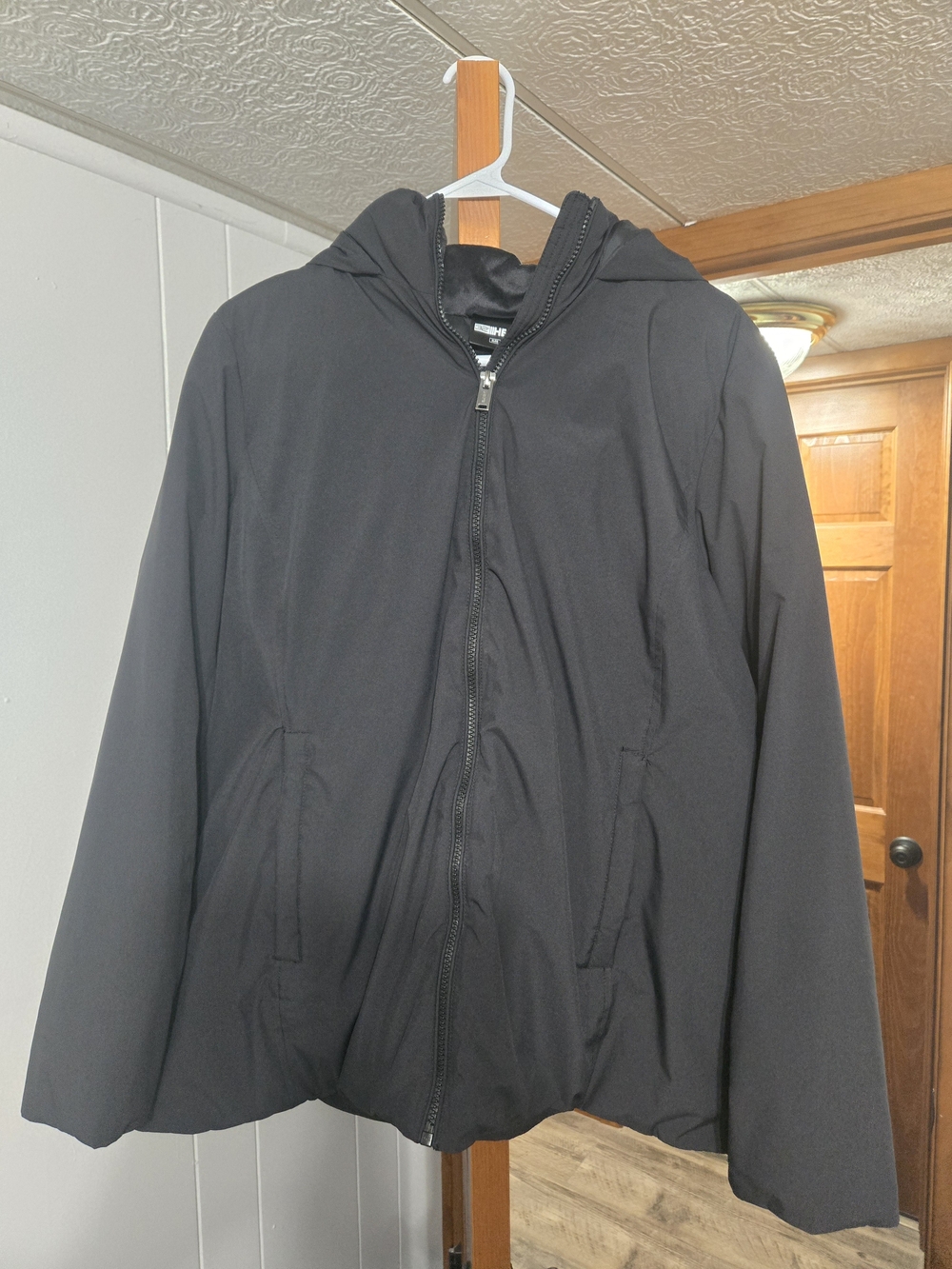 Women's Black Hooded Puffer Coat